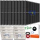 KIT FOTOVOLTAICO 12KW GIORNALIERO INVERTER IBRIDO ONDA PURA MPPT 100 AMPERE PANNELLO ENERGIA BATTERIA 2400 AH