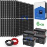 Impianto fotovoltaico inverter ibrido 6 kw wifi con accumulo da 5 kw litio lifepo4