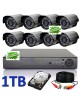 KIT 8 CANALI VIDEOSORVEGLIANZA 8 TELECAMERA INFRAROSSI DVR HARD DISK 1TB CLOUD