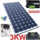 KIT FOTOVOLTAICO 3KW GIORNALIERO INVERTER 5000W PANNELLO ENERGIA SOLARE 300W