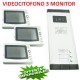 KIT VIDEOCITOFONO TRIFAMILIARE TELECAMERA 3 MONITOR 7" VIDEO CITOFONO FAMILIARE