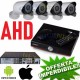 KIT VIDEOSORVEGLIANZA AHD DVR 4 CANALI 4 TELECAMERE HD INFRAROSSI P2P