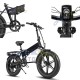 BICICLETTA ELETTRICA 750W PIEGHEVOLE 20 POLLICI BIKE DISCO RUOTE GRANDI BATTERIA LITIO FAT BIKE