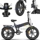 BICICLETTA ELETTRICA 750W PIEGHEVOLE 20 POLLICI BIKE DISCO RUOTE GRANDI BATTERIA LITIO FAT BIKE