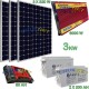 KIT FOTOVOLTAICO 3KW GIORNALIERO INVERTER 6000W PANNELLO ENERGIA BATTERIA 400 AH