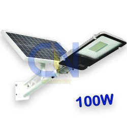 FARO LED LAMPIONE STRADALE 100W LUCE FREDDA CON PANNELLO SOLARE FOTOVOLTAICO STAFFA TELECOMANDO