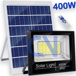 FARO FARETTO 400W LED PANNELLO ENERGIA SOLARE FOTOVOLTAICO CREPUSCOLARE BATTERIA