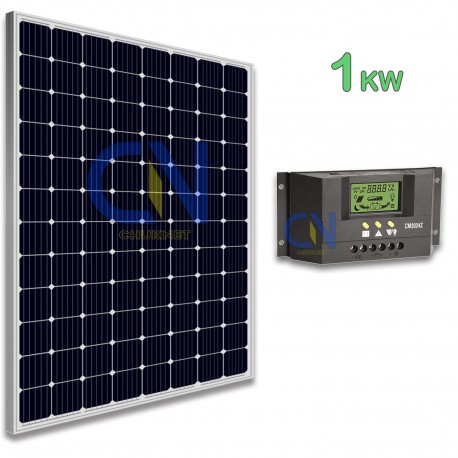 KIT 100W PANNELLO ENERGIA SOLARE FOTOVOLTAICO REGOLATORE CARICA 30A CAMPER CASA