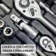 SET PROFESSIONALE KIT 108 PEZZI CHIAVI CRICCHETTO ATTREZZI VALIGETTA BUSSOLA